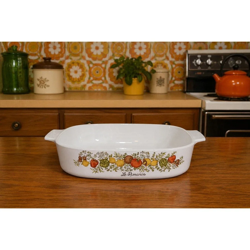 VTG 1970s Corning Ware Spice of Life La Romarin Casserole Baking Dish, A-10-B